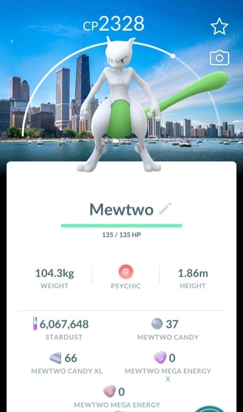 Pokémon Shiny Mewtwo Chicago background Go Fest 2026 – Trade20kStardust SALE
