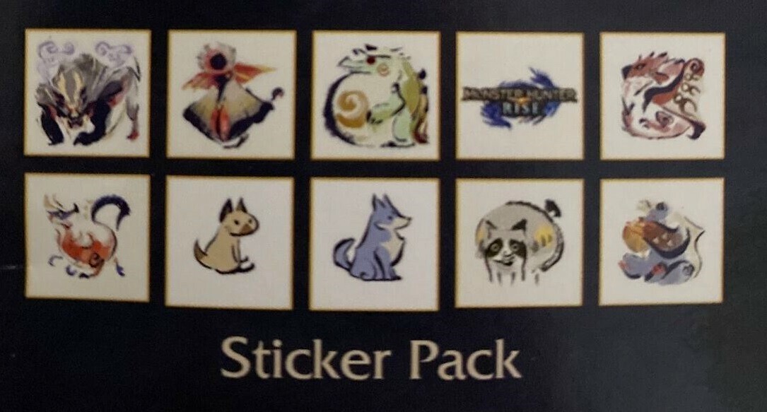 Monster Hunter Rise STICKER PACK SET BRAND NEW SEALED COLLETORS ITEM 10 Stickers