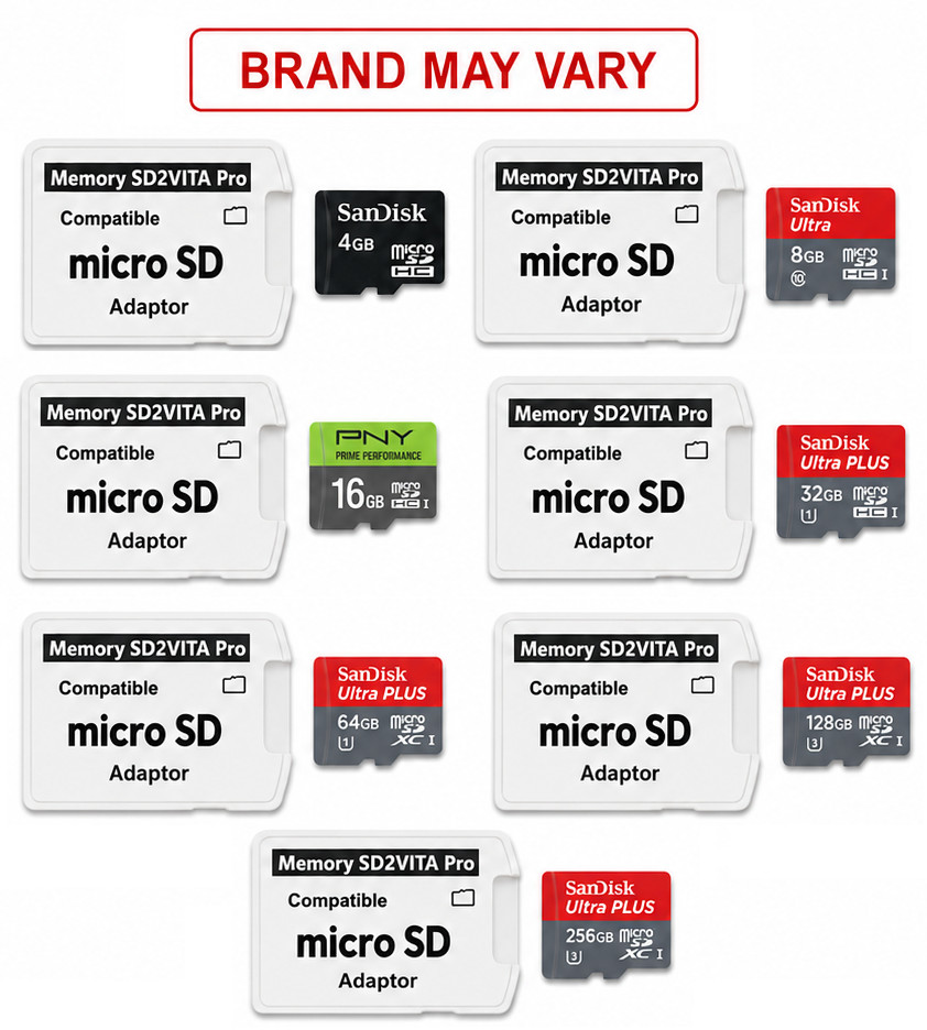 1GB-256GB V5.0 SD2VITA Vita Memory Card Pro Adapter + Micro SD for PS PSVita