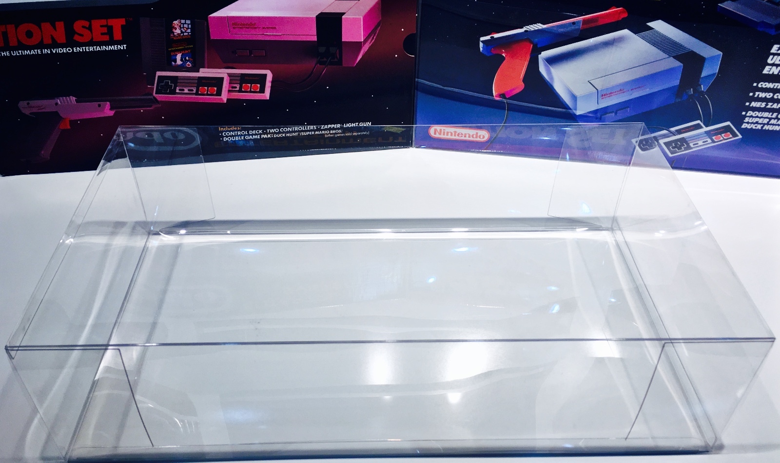 1 Console Box Protector For NES ACTION SET Both Styles Nintendo Display Boxes