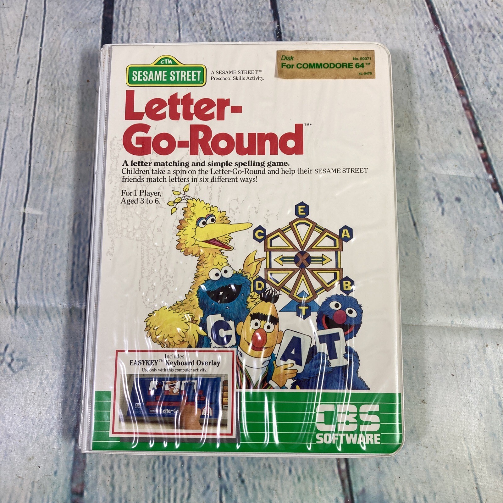 Vintage 1984 Commodore 64 Software Letter Go Round Complete Sesame Street w Case