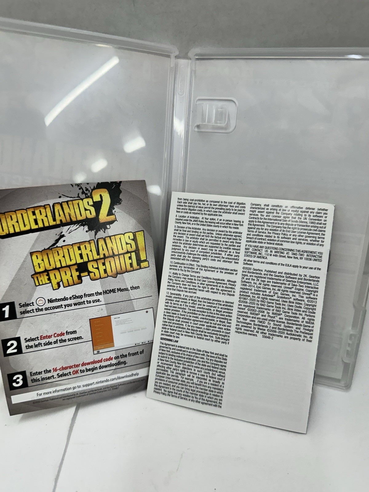 Borderlands Legendary Collection Nintendo Switch Game Cartridge And Case