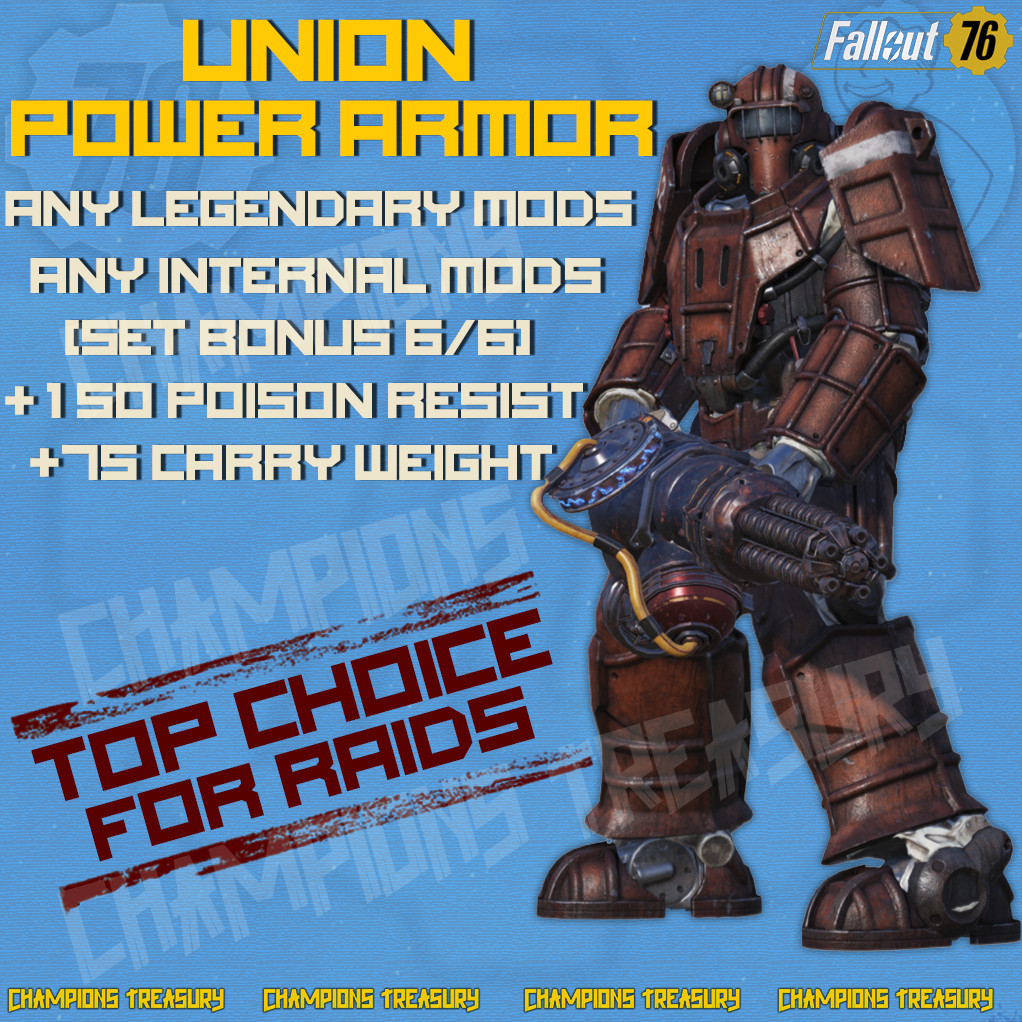 FALLOUT 76 [PC] CUSTOM UNION POWER ARMOR ANY LEGENDARY AND INTERNAL MODS