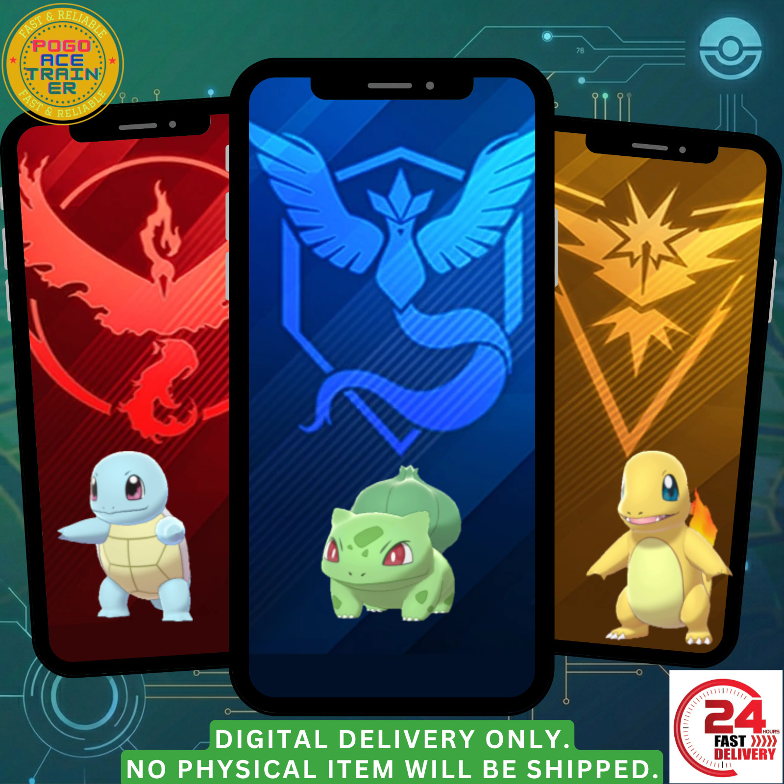 [✨SpecialBG✨] Shiny Bulbasaur, Charmander, Squirtle – Team Special BG ✨FAST24h✨