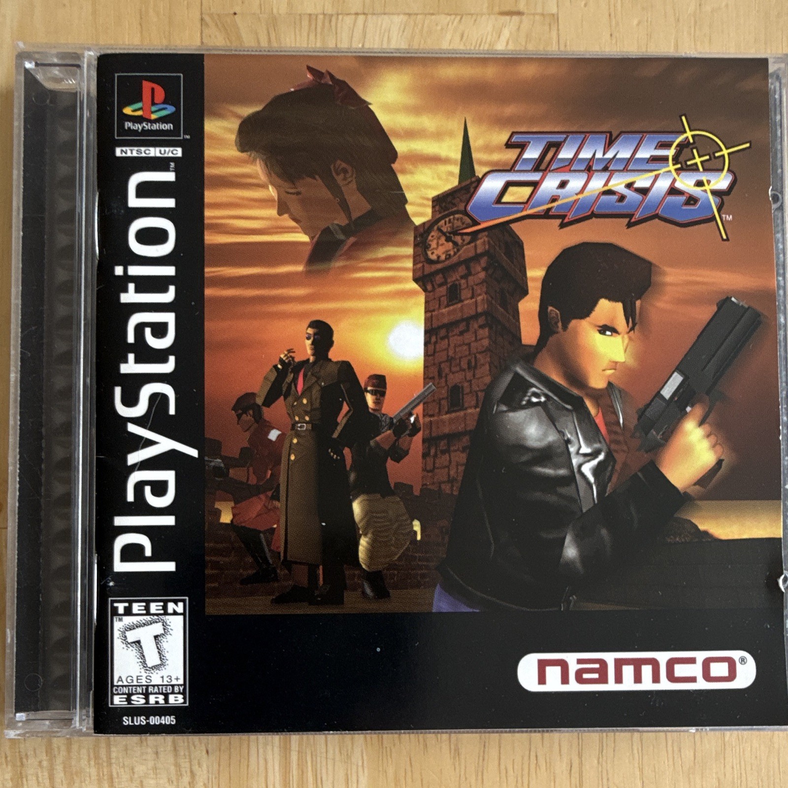 Time Crisis PS1 w/ Manual, T-Teen NTSC-U/C (US/CA) 1996 Shooter Black Label