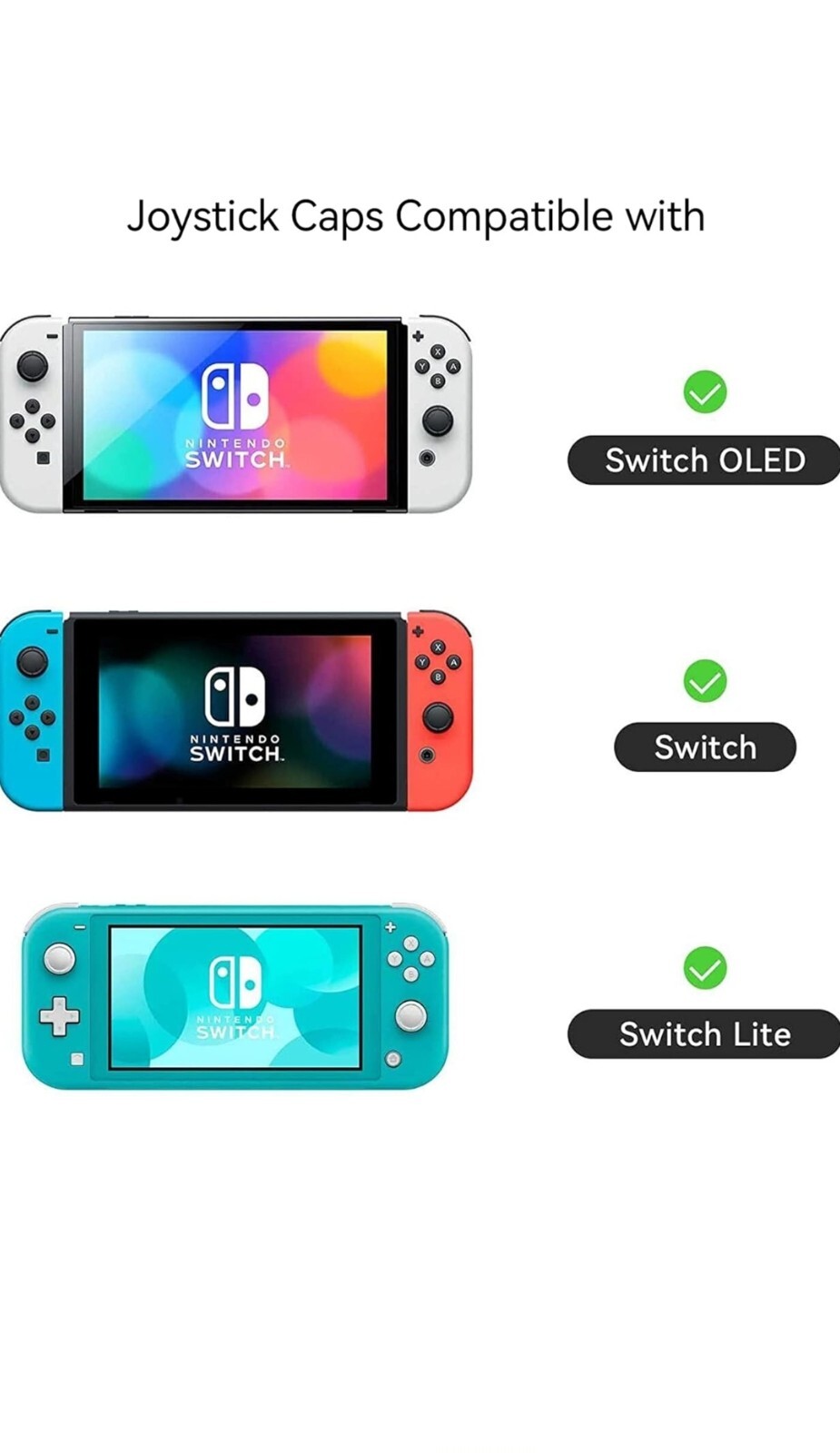 2x Thumb Grip Cap Joystick Cover For Nintendo Switch/Lite/Oled US Seller