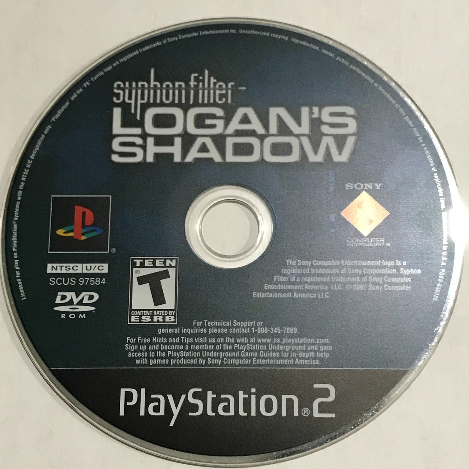 Syphon Filter Logan’s Shadow (Sony PlayStation 2, 2007) PS2 Tested