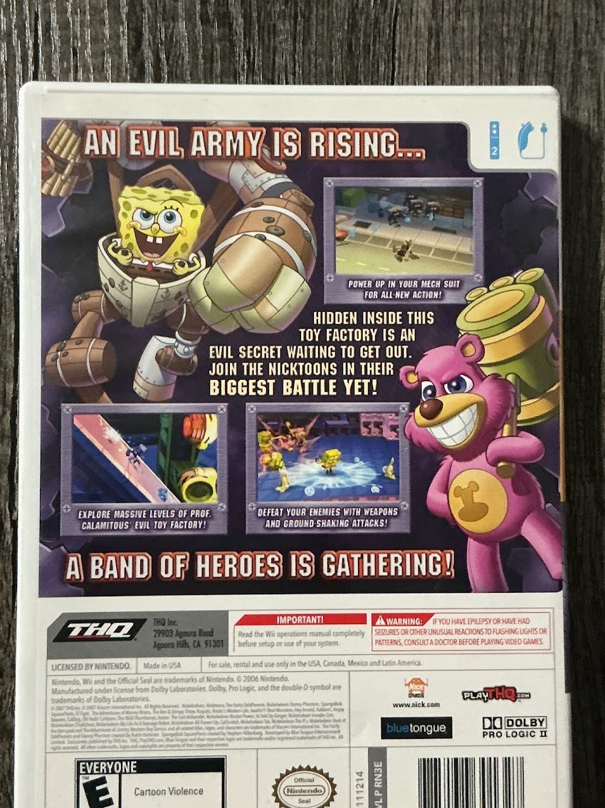 Nicktoons: Attack of the Toybots (Nintendo Wii, 2007) Complete In Box Tested!