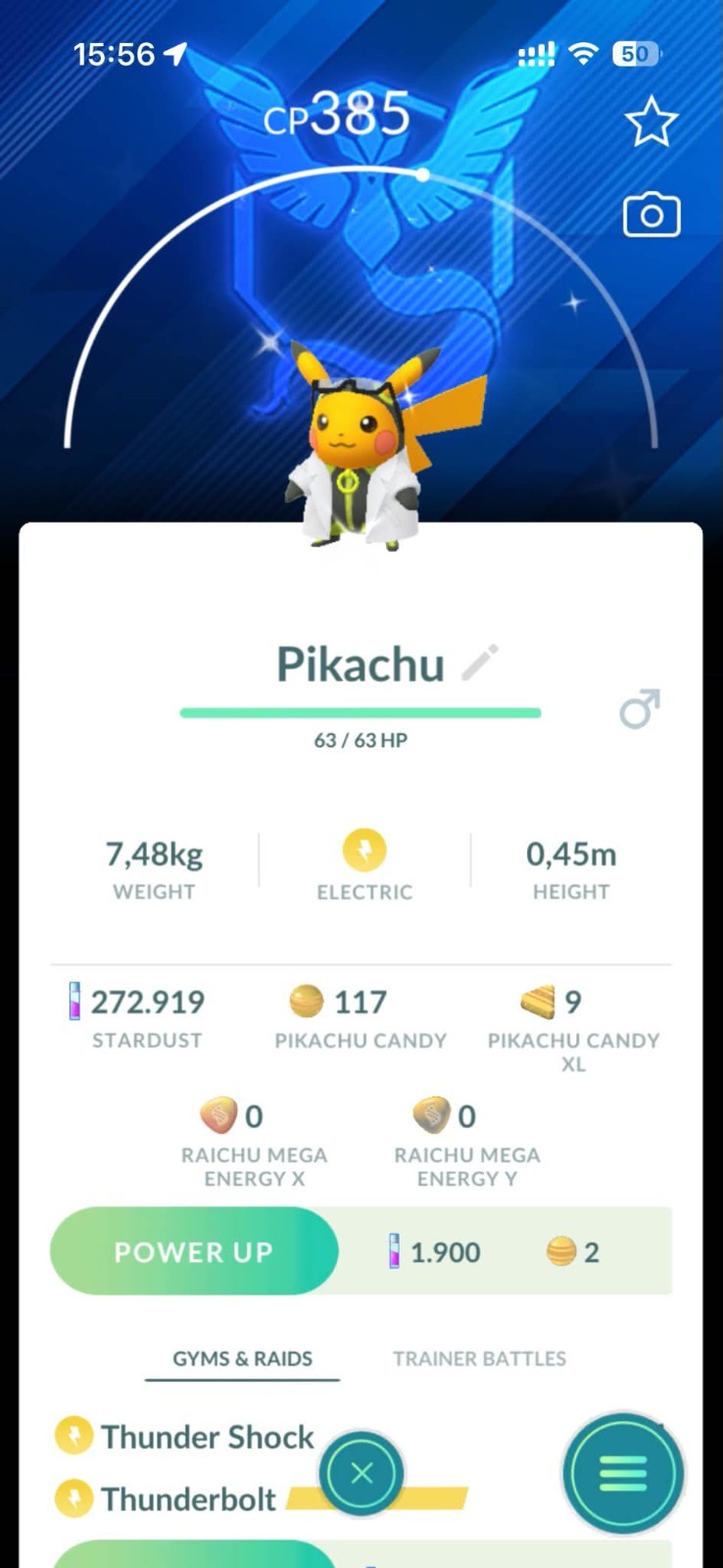 Pokémon Go – Shiny Pikachu Professor Willow – Background Mystic – PTC/ Trade