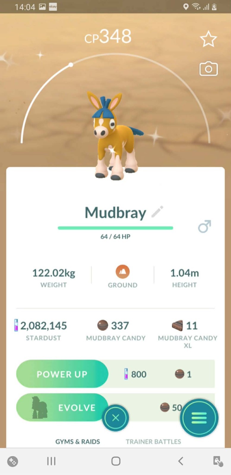 Shiny Mudbray, registered or ultra friends, Pokémon Go✨