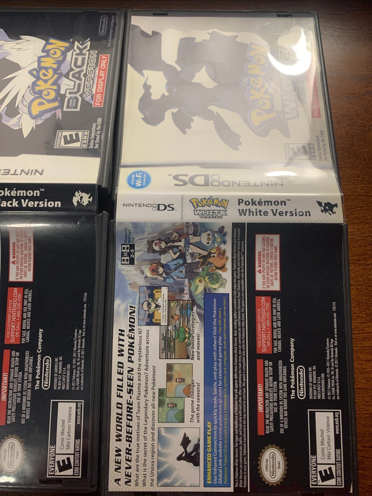 Pokemon White + Black Nintendo DS Replacement **Cases Only NO GAMES – Bundle