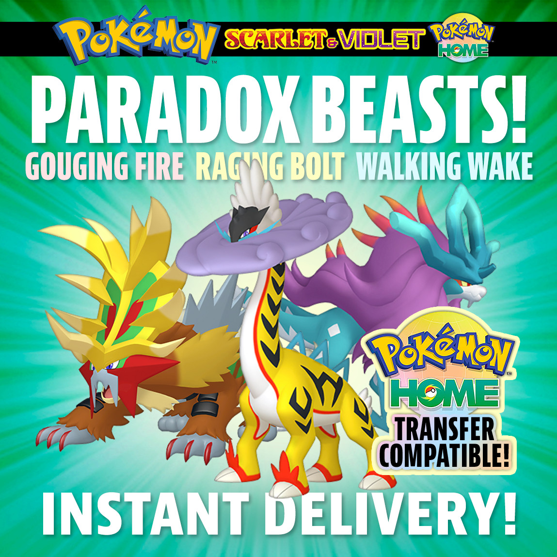 NEW! GOUGING FIRE, RAGING BOLT & WALKING WAKE for Pokemon Scarlet & Violet!