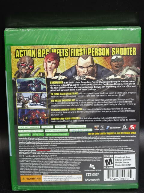 Borderlands GOTY Xbox One and Xbox 360 Version BRAND NEW!