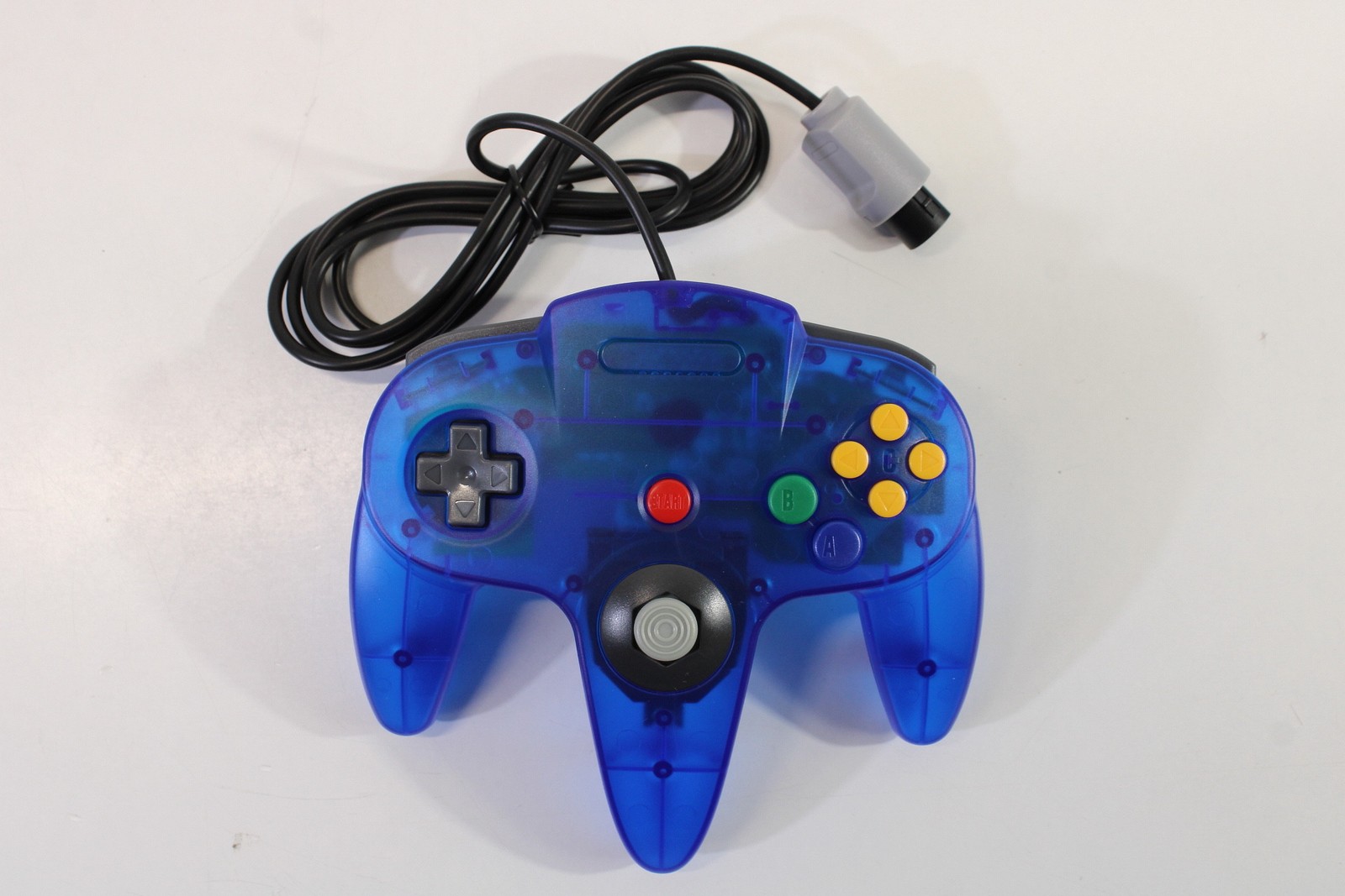 Nintendo 64 Clear Transparent Ice Blue Console Controller AC AV Bundle N64