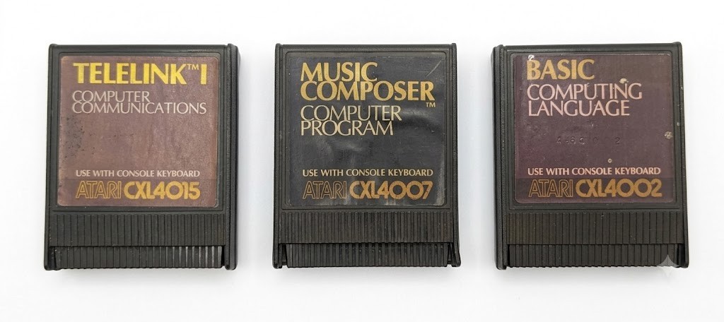 Lot of 3 Atari 400/800 Cartridges Telelink Music Composer Basic Untested Fast