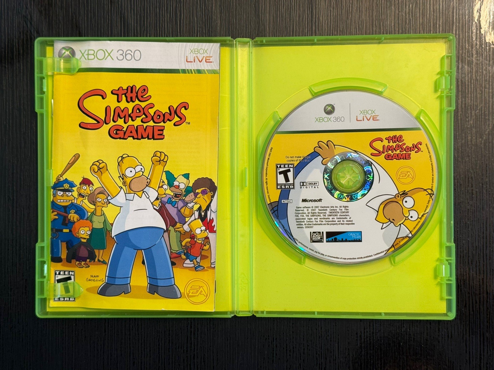 The Simpsons Game ( Microsoft Xbox 360 ) with Manual Tested and Working!