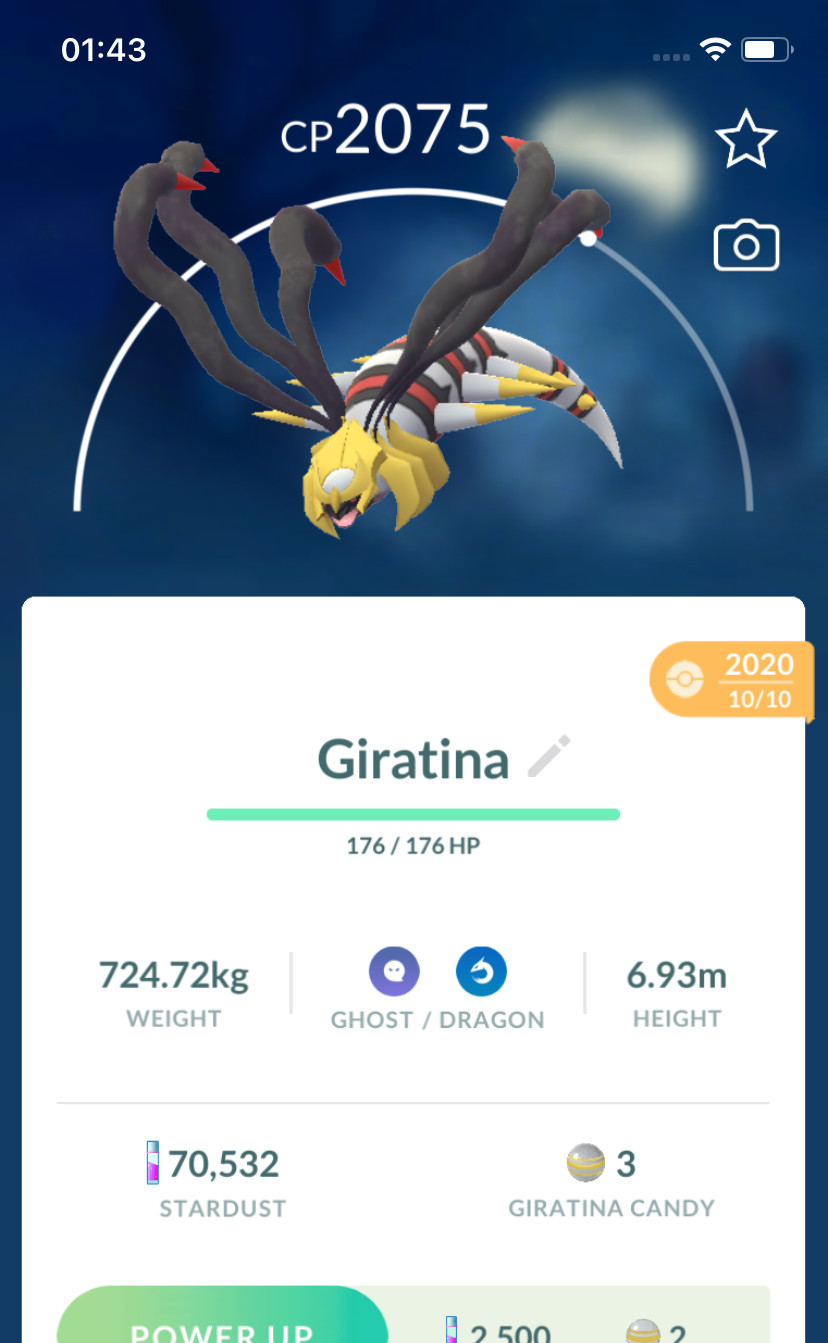 Giratina Origin Form (2020) ! Registered or Unregistered 30 Days Friendship !