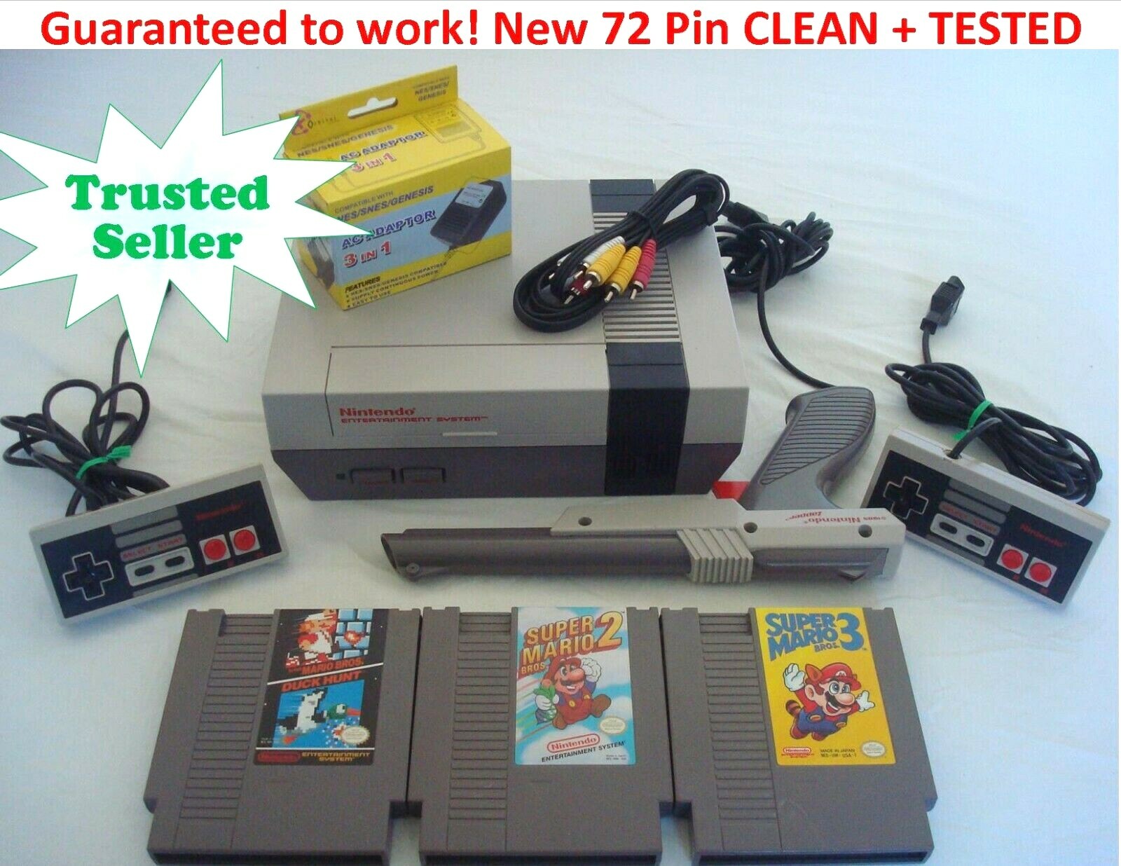 NINTENDO NES CONSOLE ORIGINAL SYSTEM GAMES SUPER MARIO 1 2 3 +YOU PICK BUNDLE+
