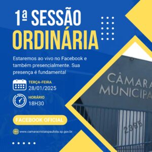 Leia mais sobre o artigo Pauta da 01ª Sessão Ordinária do dia 28 de janeiro de 2025